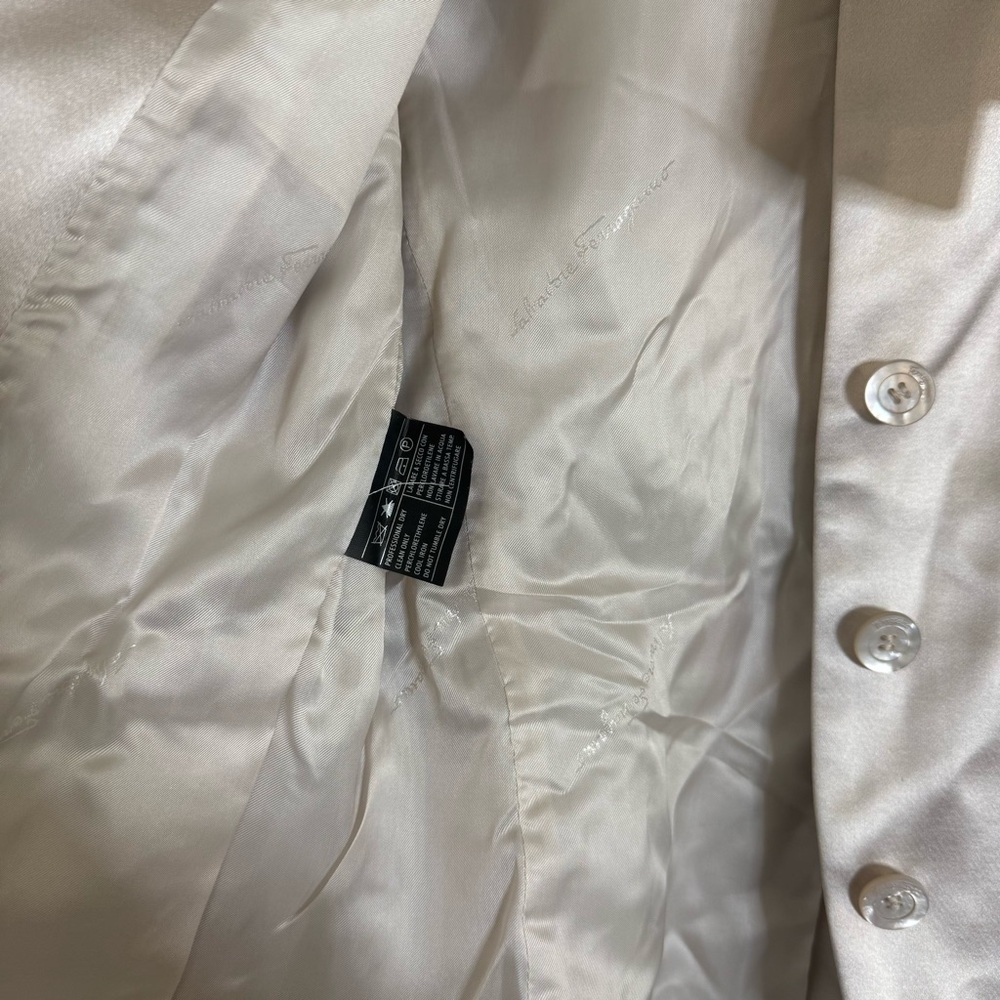 Salvatore Ferragamo silk blend champagne pink blazer jacket - Picture 7 of 7